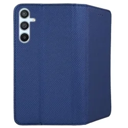 Telefontok Samsung Galaxy S24 - kék mágneses szilikon keretes könyvtok-2