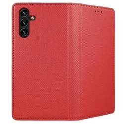 Telefontok Samsung Galaxy S24 - piros mágneses szilikon keretes könyvtok-2