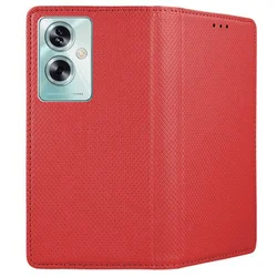 Telefontok Oppo A79 5G - piros mágneses szilikon keretes könyvtok-2