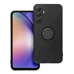 Samsung Galaxy A13 5G Telefontok - Grip fekete szilikon tok, kitámasztó ujjgyűrűvel-2