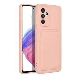 Telefontok Samsung Galaxy A15 4G / 5G - Forcell Card - pink kártyatartós szilikon hátlap tok-1