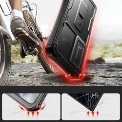 Samsung Galaxy S24 Ultra Telefontok - Tech- Protect Kevlar Pro- átlátszó előlap + plexi fekete hátlapi 360°-os tok , kitámasztható-2