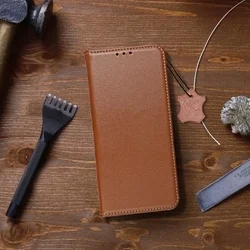 Xiaomi Redmi Note 13 Pro 5G Telefontok - Eredeti bőr Smart barna mágneses szilikon keretes könyvtok-4