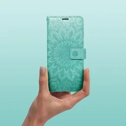 Telefontok Xiaomi Redmi Note 13 Pro 5G - MEZZO mandala mintás zöld mágneses szilikon keretes könyvtok-7