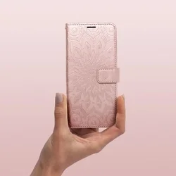 Telefontok Xiaomi Redmi Note 13 Pro 5G - MEZZO mandala mintás rose gold mágneses szilikon keretes könyvtok-7