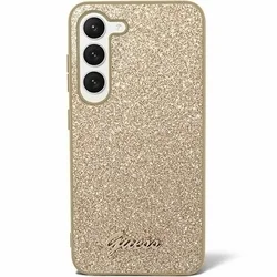 Telefontok Samsung Galaxy S24 - Guess Glitter Script Hátlaptok - Arany-1