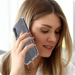 Samsung Galaxy A05S Telefontok - Tech-Protect Glitter átlátszó csillámos műanyag hátlap tok, szilikon kerettel-4