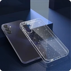 Samsung Galaxy A05S Telefontok - Tech-Protect Glitter átlátszó csillámos műanyag hátlap tok, szilikon kerettel-1