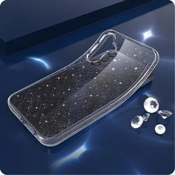 Samsung Galaxy A05S Telefontok - Tech-Protect Glitter átlátszó csillámos műanyag hátlap tok, szilikon kerettel-2