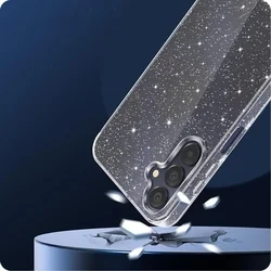 Samsung Galaxy A05S Telefontok - Tech-Protect Glitter átlátszó csillámos műanyag hátlap tok, szilikon kerettel-3