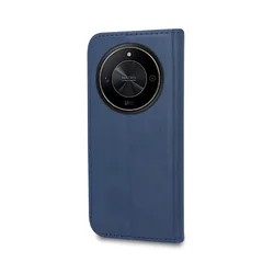 Telefontok Honor Magic6 Lite - Smart Magnetic kék szilikon keretes mágneses könyvtok-1