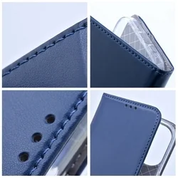 Telefontok Honor Magic6 Lite - Smart Magnetic kék szilikon keretes mágneses könyvtok-4