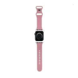 Apple Watch Series 1/2/3 (38-40-41mm) okosóra szíj - Hello Kitty - pink szilikon szíj-2