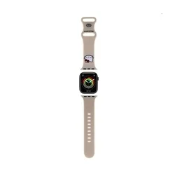 Apple Watch Series 4/5/6/7/8/9/SE (38-40-41mm) okosóra szíj - Hello Kitty - bézs szilikon szíj-1