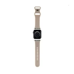 Apple Watch Series 4/5/6/7/8/9/SE (38-40-41mm) okosóra szíj - Hello Kitty - bézs szilikon szíj-2