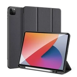 Tablettok iPad Pro 12.9 2020 (4. gen) - DUX DUCIS DOMO fekete ütésálló tok, ceruza tartóval-1