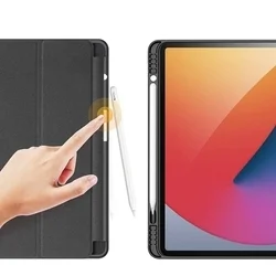 Tablettok iPad Pro 12.9 2020 (4. gen) - DUX DUCIS DOMO fekete ütésálló tok, ceruza tartóval-2
