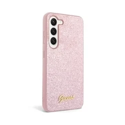 Telefontok Samsung Galaxy S24+ (S24 Plus) - Guess Glitter Script Hátlaptok - pink -1