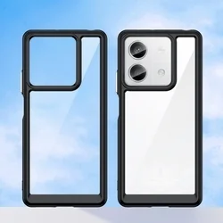Telefontok Xiaomi Redmi Note 13 Pro 5G - átlátszó hátlap tok, fekete szilikon kerettel-4