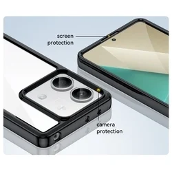 Telefontok Xiaomi Poco X6 5G - átlátszó hátlap tok, fekete szilikon kerettel-2