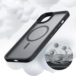XIAOMI REDMI NOTE 13 5G Telefontok - Tech-Protect Magmat MagSafe kompatibilis áttetsző műanyag hátlap tok, fekete szilikon kerettel-1
