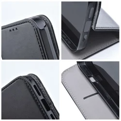 Telefontok Honor X50 5G - Smart Magnetic fekete szilikon keretes mágneses könyvtok-3