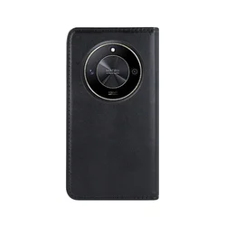 Telefontok Honor Magic6 Lite - Smart Magnetic fekete szilikon keretes mágneses könyvtok-1