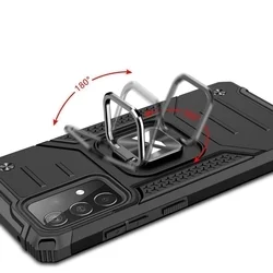 Telefontok Samsung Galaxy S21 FE - Ring ütésálló fekete tok kitámasztóval-3