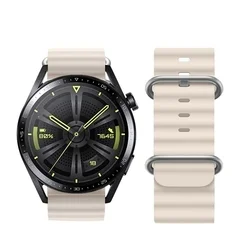Samsung Galaxy Watch 3 (45 mm) okosóra szíj - F- Design FS01 - csontfehér szilikon szíj (szíj szélesség: 22 mm)-1