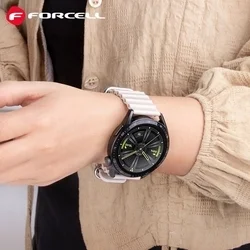 Samsung Galaxy Watch 3 (45 mm) okosóra szíj - F- Design FS01 - csontfehér szilikon szíj (szíj szélesség: 22 mm)-2