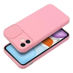Telefontok Samsung Galaxy A05 - Slider csúsztatható kameravédős pink szilikon hátlap tok-1