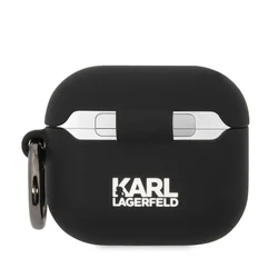 Airpods 3 tartó: Karl Lagerfeld Karl Head - fekete szilikon tok-1