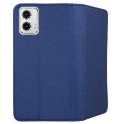 Motorola Moto G24 Telefontok - kék mágneses szilikon keretes könyvtok-2