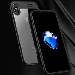 Telefontok iPhone XS / X - iPaky Frame plexi hátlap, szilikon keret  -fekete-5