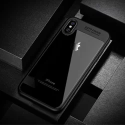 Telefontok iPhone XS / X - iPaky Frame plexi hátlap, szilikon keret  -fekete-6