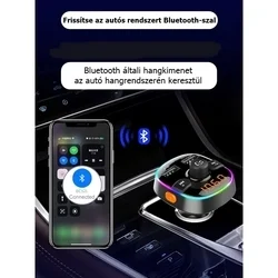 Transzmitter: BC52L - autós FM/Bluetooth transzmitter + 2XUSB autós töltő, fekete-5