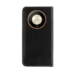 Honor Magic6 Lite Telefontok - Tactical Field fekete szilikon keretes könyvtok mágneses ráhajtófüllel-2