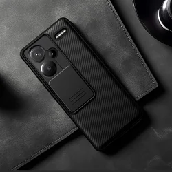 Xiaomi Redmi Note 13 Pro+ 5G Telefontok - Nillkin csúsztatható kameravédős fekete hátlap tok-2