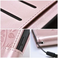 Telefontok Samsung Galaxy A35 5G - MEZZO fa mintás rose gold mágneses szilikon keretes könyvtok-5