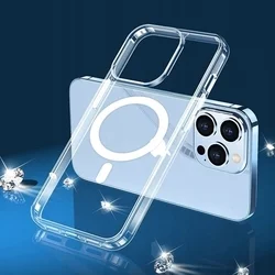 Telefontok iPhone 11 Pro - Tech-Protect Magmat MagSafe kompatibilis átlátszó műanyag hátlap tok, szilikon kerettel-3