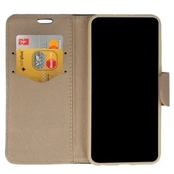 Telefontok Samsung Galaxy A55 5G - FANCY fekete / arany szilikon keretes könyvtok-1