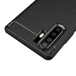 Telefontok Huawei P30 Pro - Forcell Carbon Fiber fekete szilikon tok-3