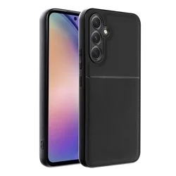 Telefontok Samsung Galaxy A55 5G - Elegance fekete műanyag hátlap tok szilikon kerettel-1