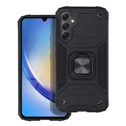 Telefontok Samsung Galaxy A55 5G - Nitro Ring Armor - fekete gyűrűs, kitámasztható, ütésálló műanyag hátlaptok-1