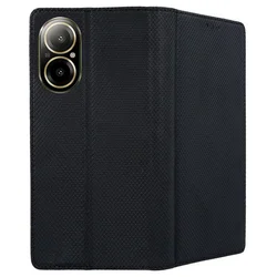 Telefontok Realme C67 - fekete mágneses szilikon keretes könyvtok-2