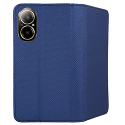 Telefontok Realme C67 - kék mágneses szilikon keretes könyvtok-1