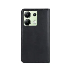 Telefontok Xiaomi Redmi Note 13 4G / LTE - Smart Magnetic fekete szilikon keretes mágneses könyvtok-1