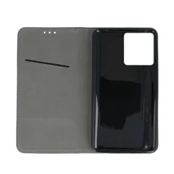 Telefontok Xiaomi Redmi Note 13 4G / LTE - Smart Magnetic fekete szilikon keretes mágneses könyvtok-2