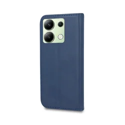 Telefontok Xiaomi Redmi Note 13 4G / LTE - Smart Magnetic kék szilikon keretes mágneses könyvtok-1