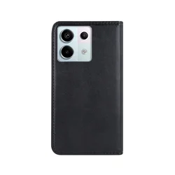 Telefontok Xiaomi Poco X6 5G - Smart Magnetic fekete szilikon keretes mágneses könyvtok-1